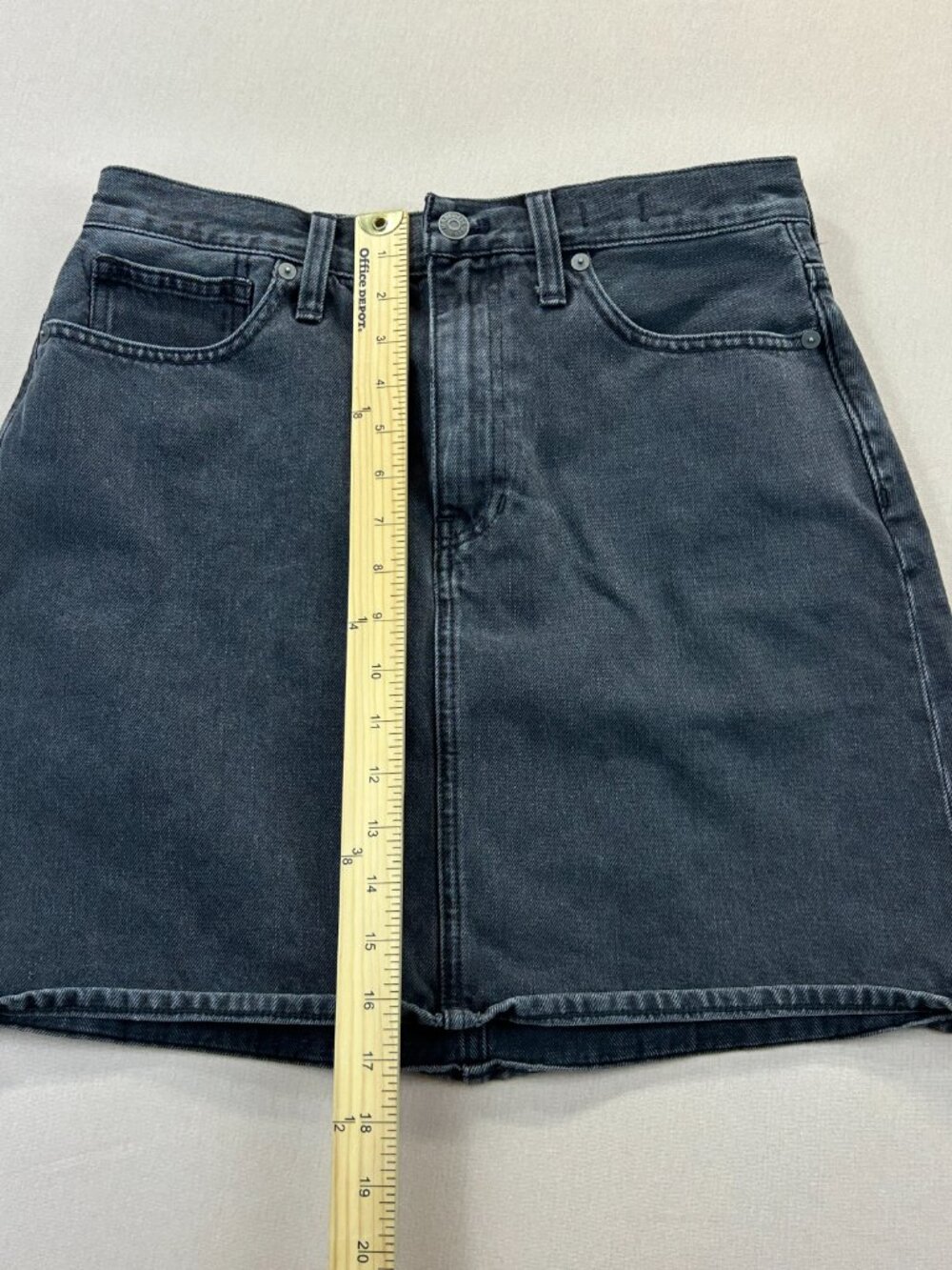Madewell Rigid Denim Skirt A Line Jeans Women's Size 28 Black Cotton - Picture 12 of 12
